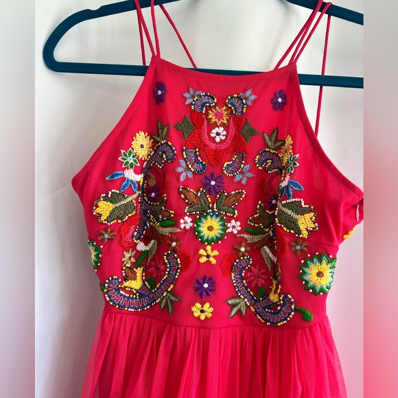 Beaded Tulle Mini Dress - Picture 9 of 12